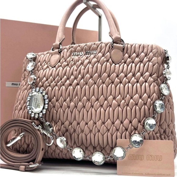 Miu Miu Handbags - Miu Miu Blush Quilted Satchel
